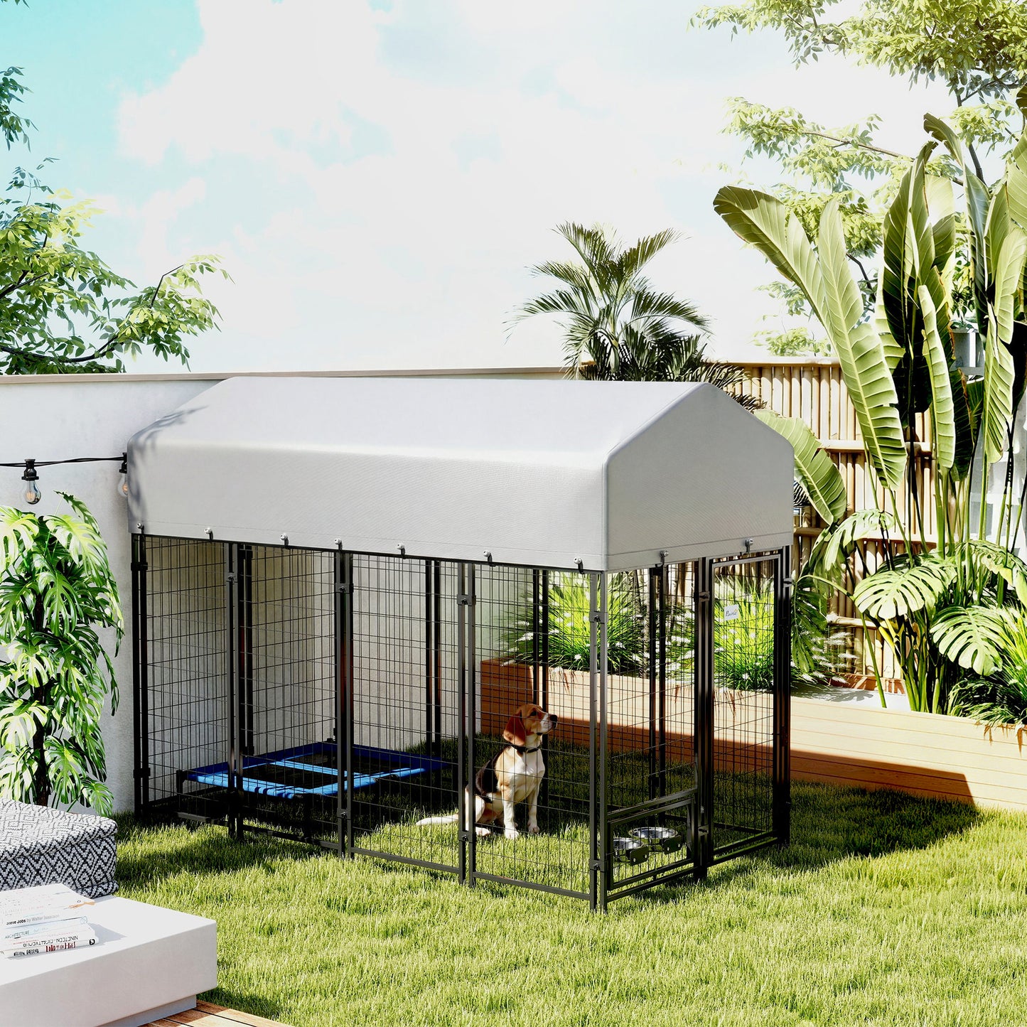 Enclos pour chien extérieur verrouillable acier soudé