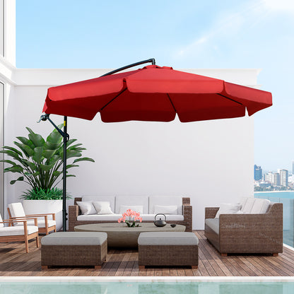 Parasol déporté inclinable avec base croisée 335 cm
