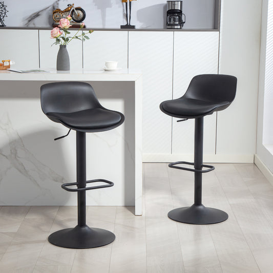 Tabourets de bar réglables pivotants en similicuir ensemble de 2