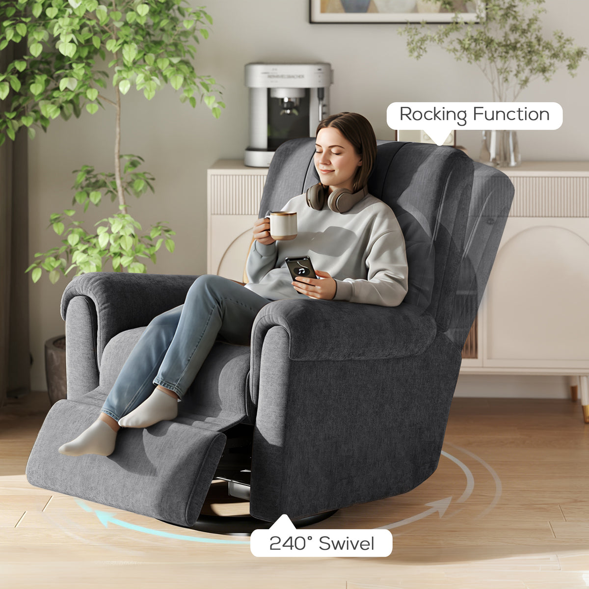Fauteuil inclinable électrique avec ports USB