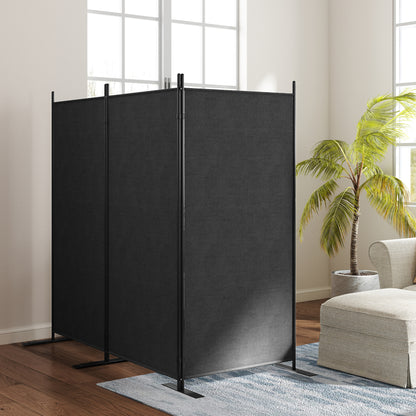 Outsunny Outdoor 3-Panel Folding Screen 176cm UV30+ Dark Grey