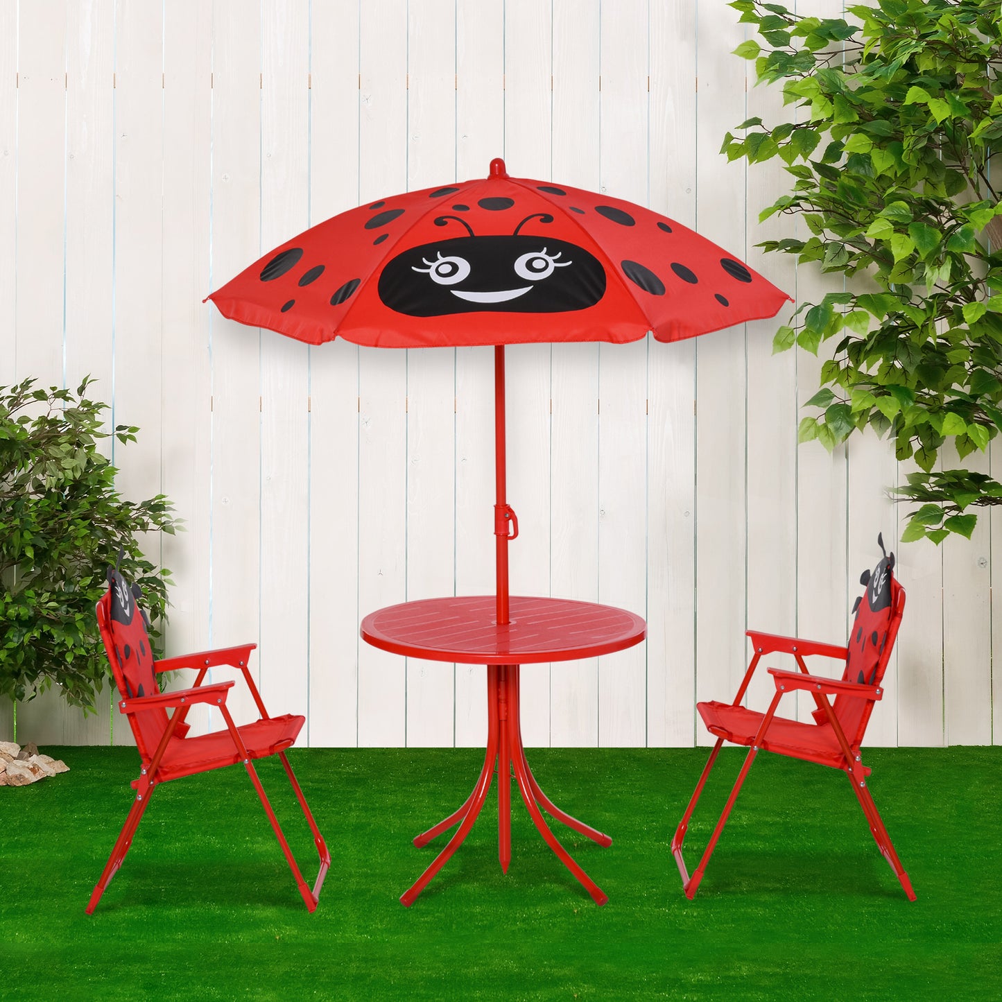 Ensemble table et chaises enfant avec parasol — Coccinelle