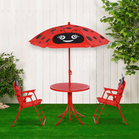 Ensemble table et chaises enfant avec parasol — Coccinelle