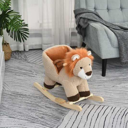 Cheval à bascule pour bébé lion en peluche