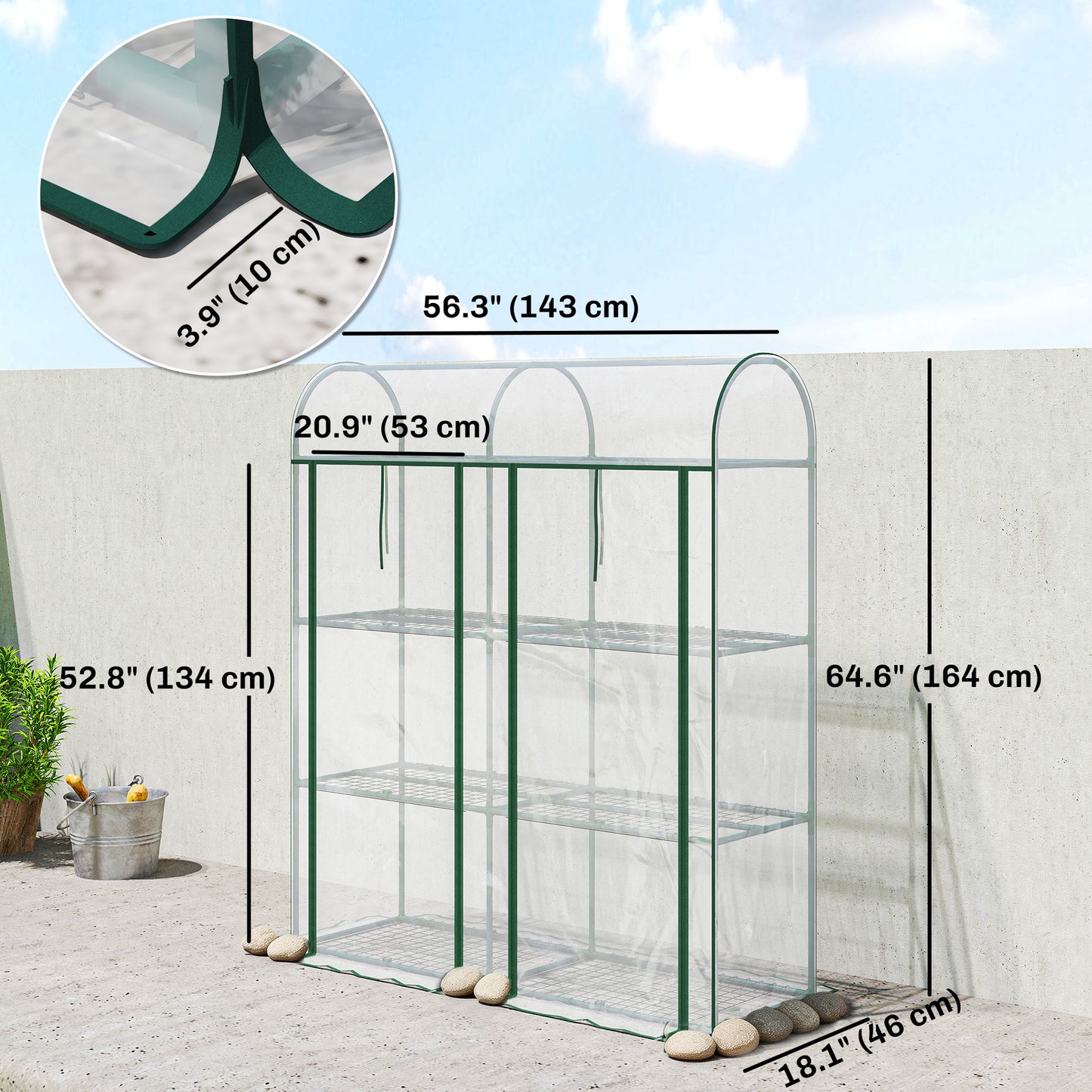 Mini serre portable 3 niveaux 2 portes enroulables