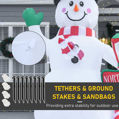 Bonhomme de neige gonflable de Noël lumineux