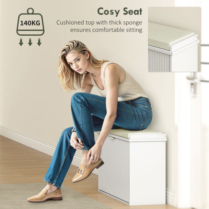 Banc d'entrée de rangement pour chaussures avec coussin