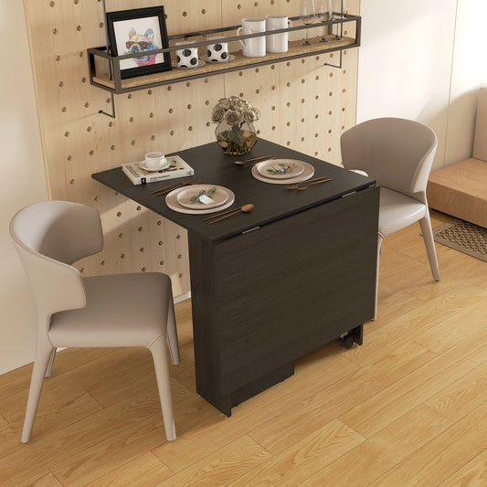 Table à manger pliante avec rangement et roulettes