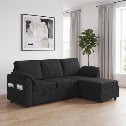 Divan-lit sectionnel réversible avec rangement