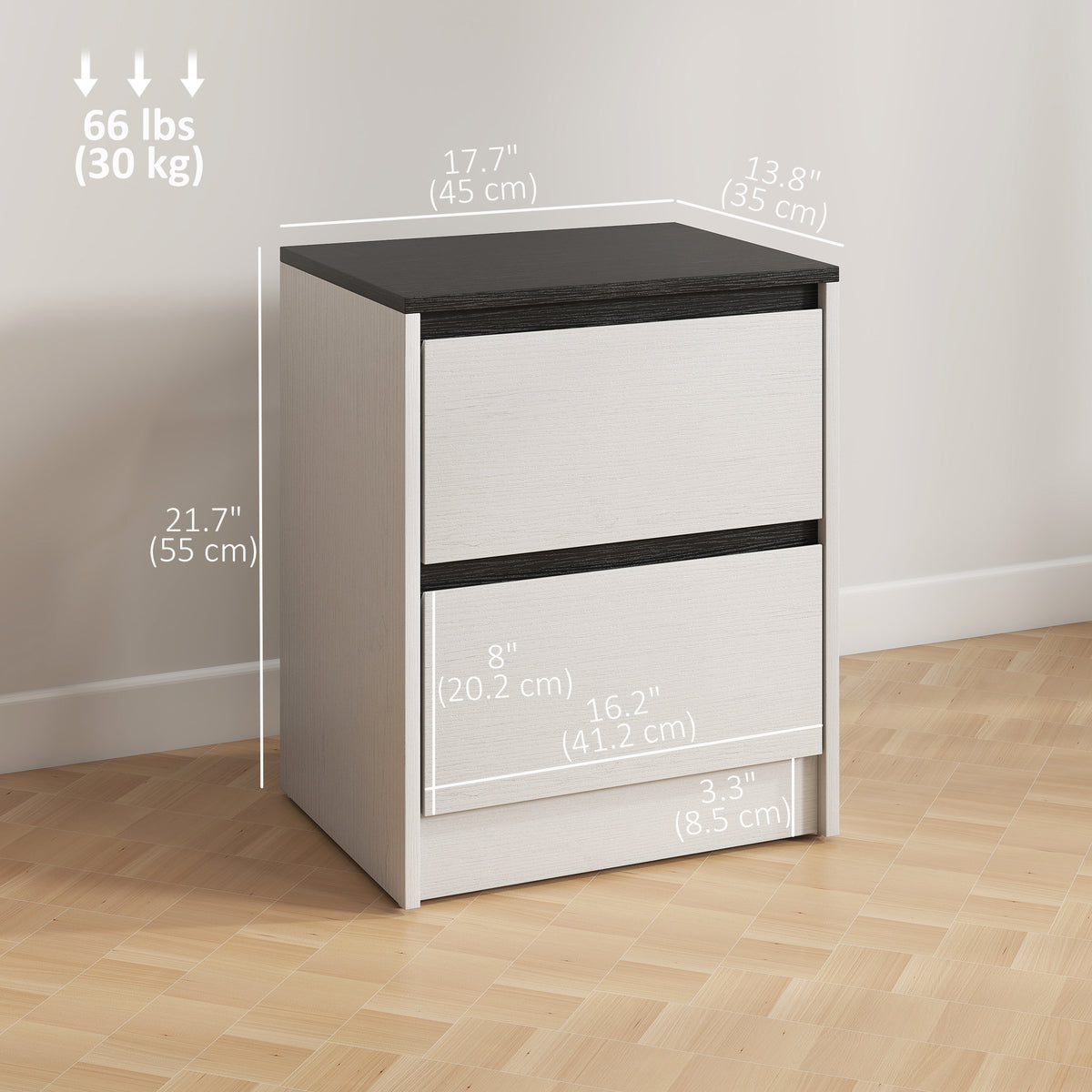 Tables de chevet modernes à tiroirs — Lot de 2