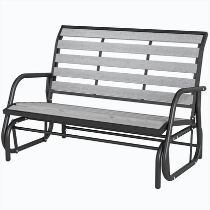 Banc balançoire de patio 2 places — acier et bois composite