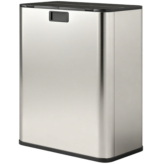 Poubelle double en acier inoxydable 56 L