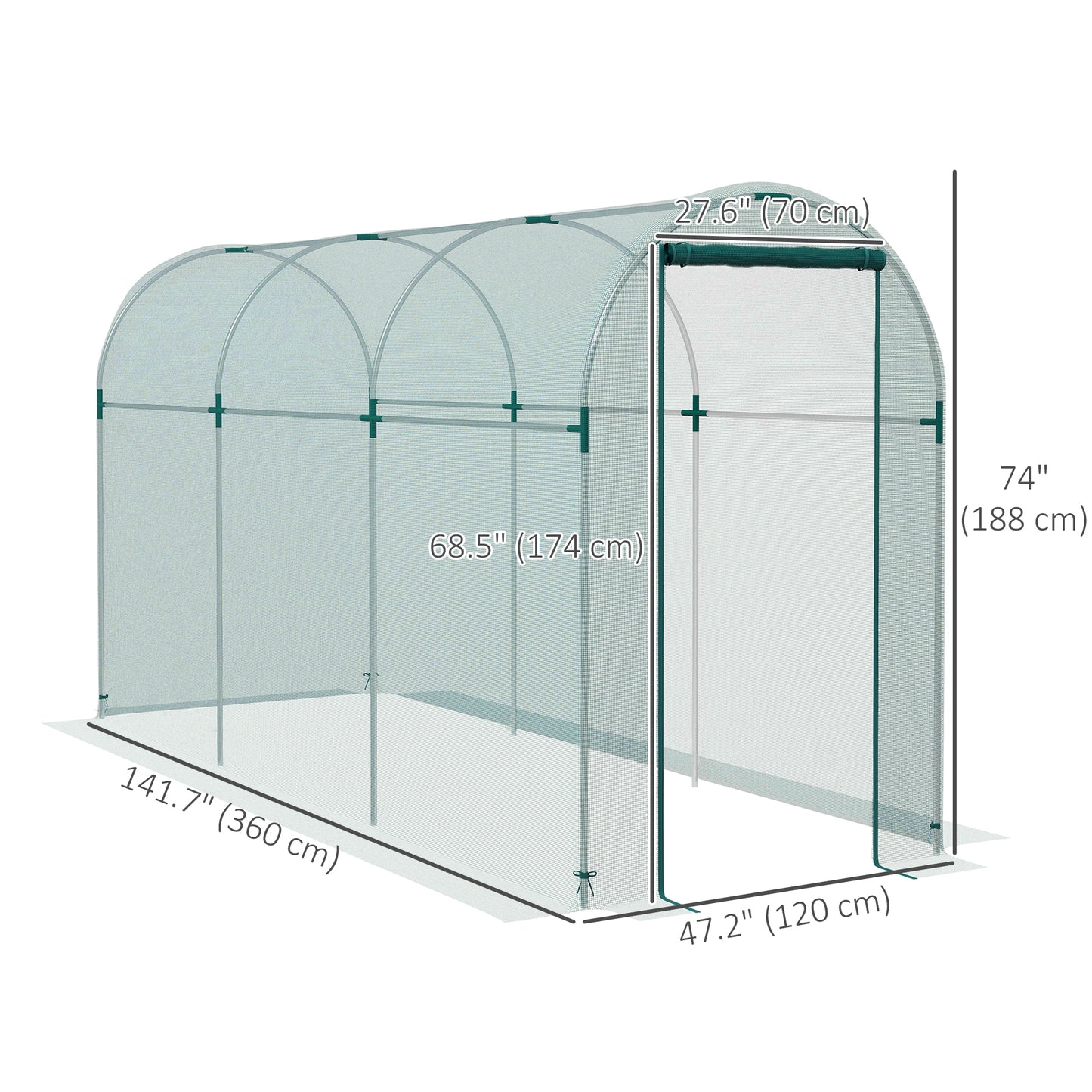 Cage de protection pour cultures avec porte zippée 122 x 244 cm