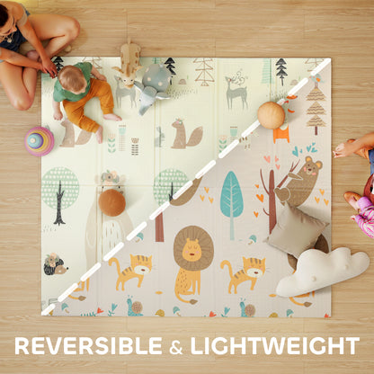 Tapis de jeu bébé pliable double face