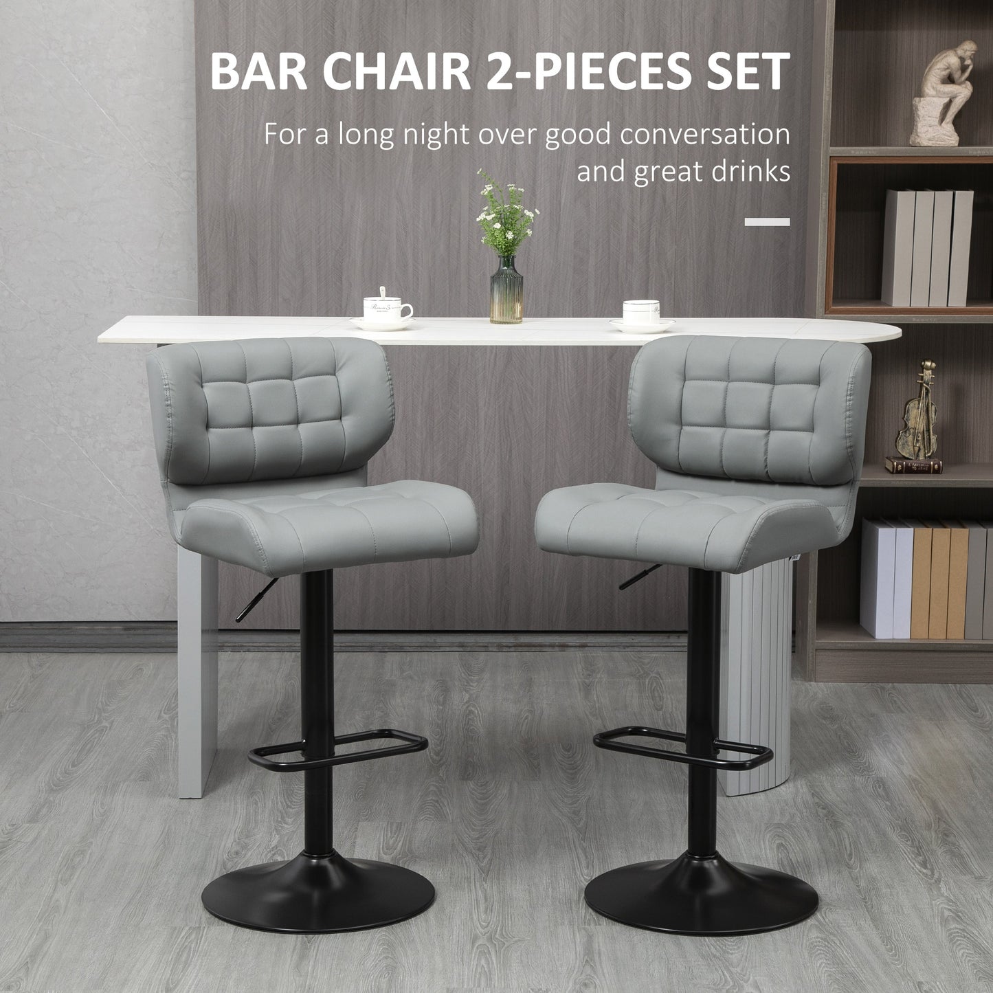 Tabourets de bar pivotants ajustables ensemble de 2