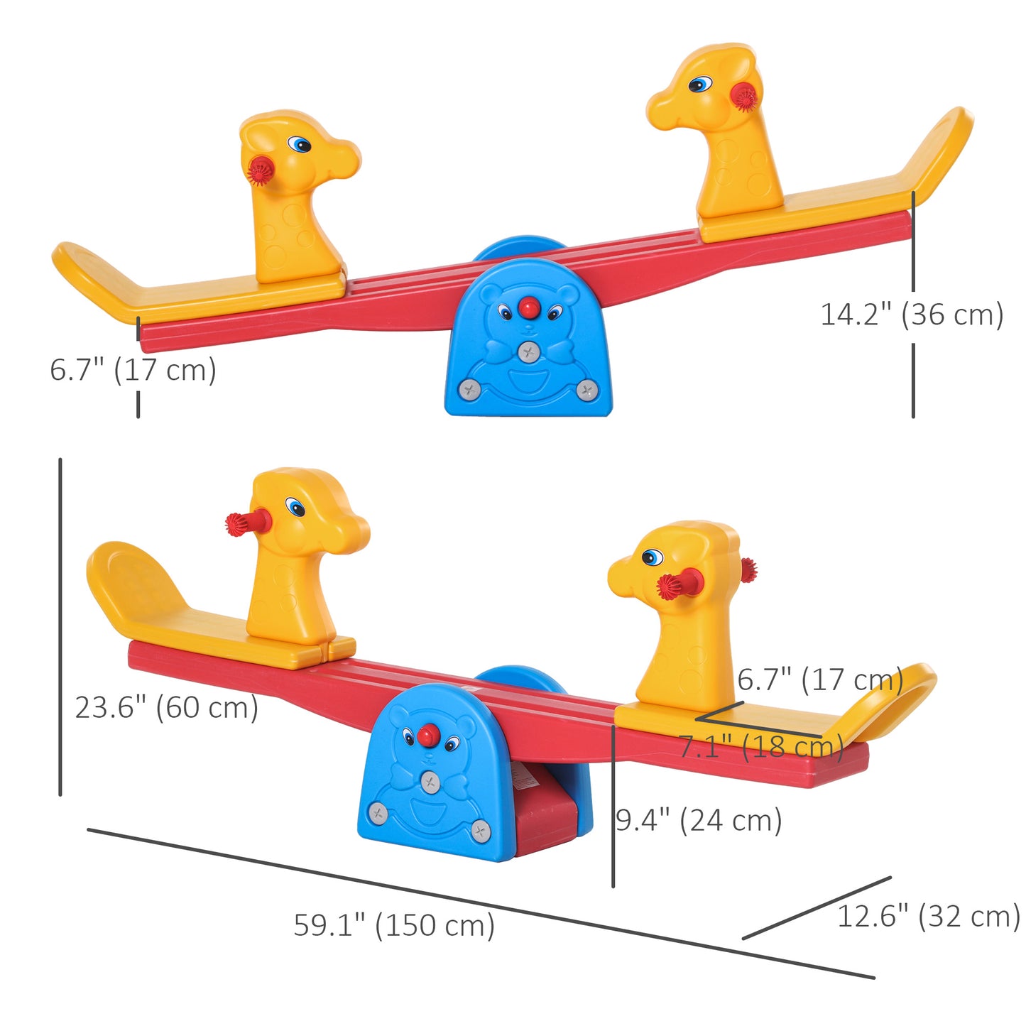 Balançoire à bascule pour enfants en forme de cerf