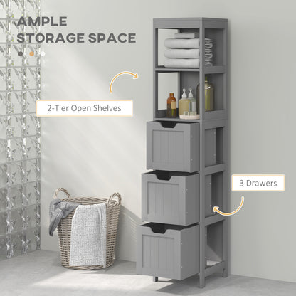 Meuble de salle de bain étroit autoportant à tiroirs