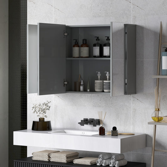 Armoire de toilette murale avec miroir 90 x 60 cm