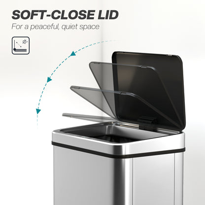 Poubelle automatique sans contact 40 L acier inoxydable