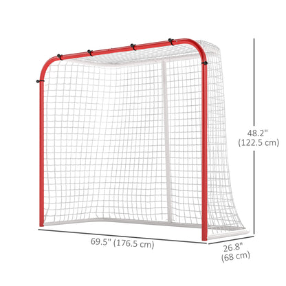 Filet de hockey d'entraînement extérieur en acier 176,5 x 68 x 122,5 cm