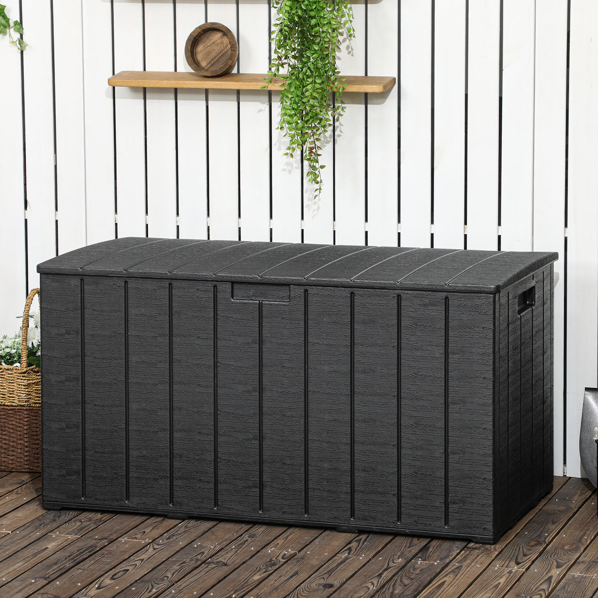 Coffre de rangement jardin 306 L étanche — noir