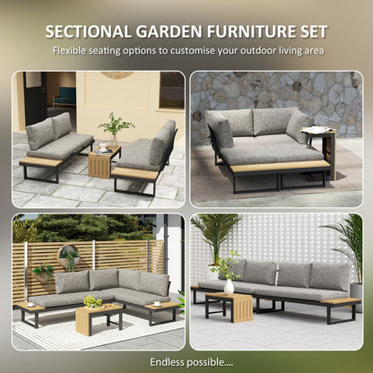 Ensemble patio sectionnel aluminium modulaire 3 pièces