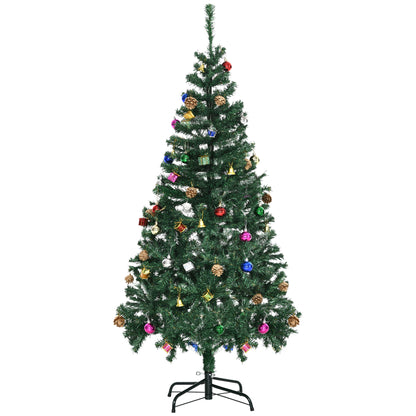 Sapin de Noël artificiel 1,5 m vert — décorations incluses