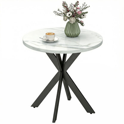 Table à manger ronde contemporaine 74 cm pieds croisés