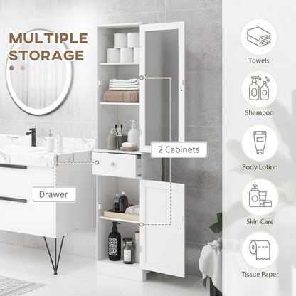 Armoire salle de bain haute avec tiroir et portes