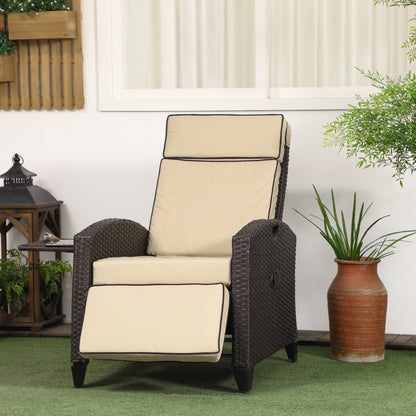 Chaise longue inclinable rotin avec dossier ajustable