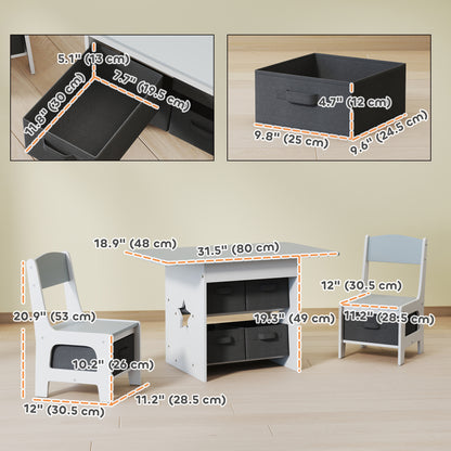 Ensemble table et chaises pour enfants — Lot de 3