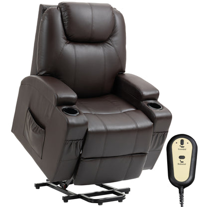 Fauteuil releveur électrique à dossier haut en similicuir