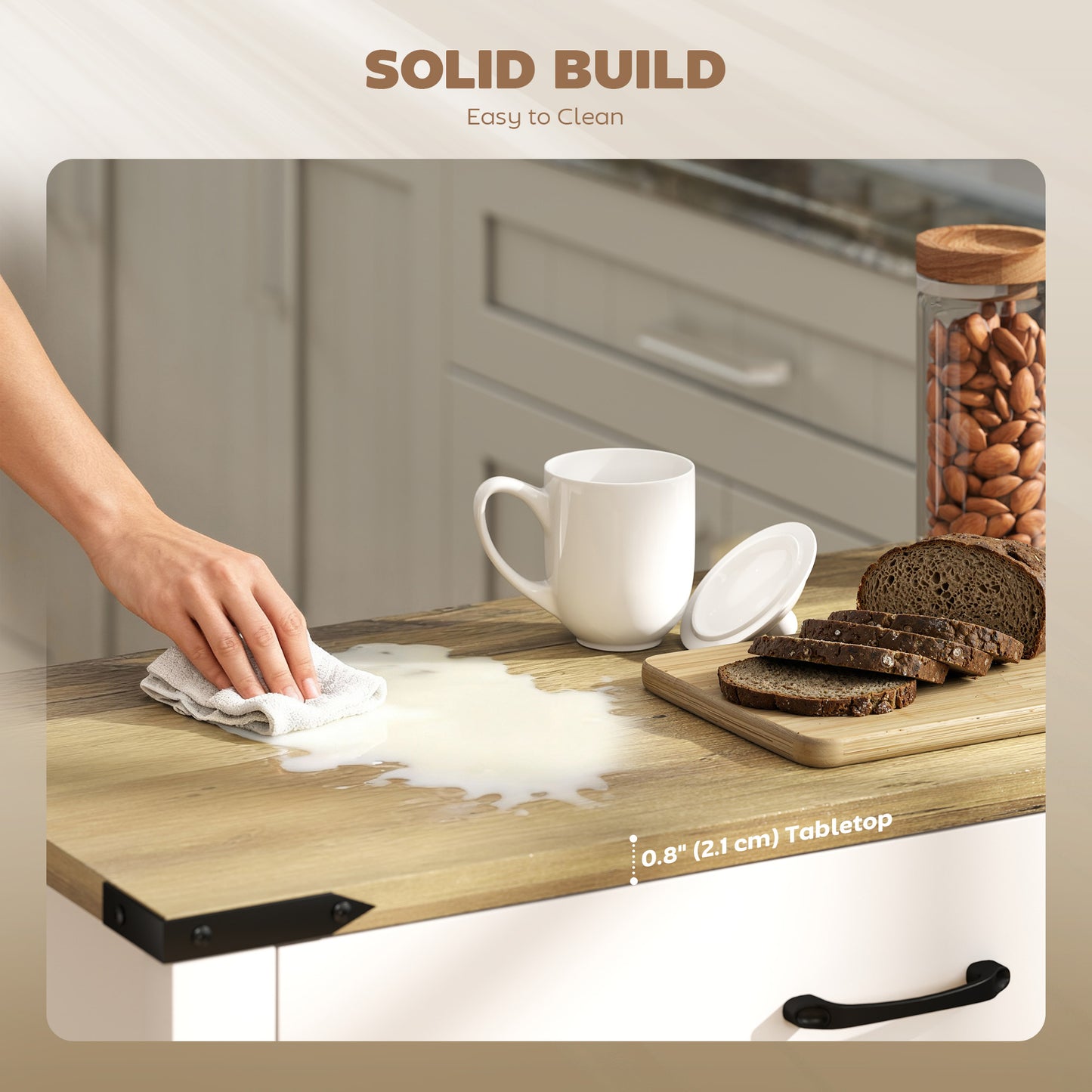 Buffet de cuisine style fermette avec tiroir et tablette