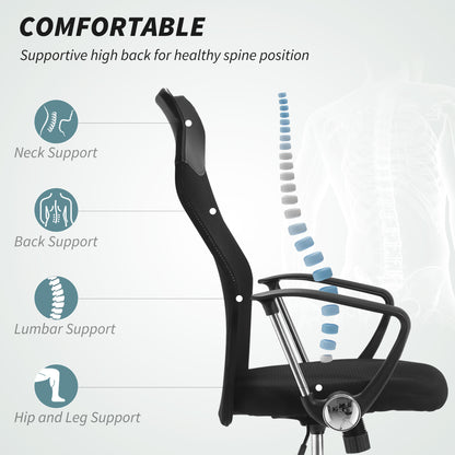 Chaise de bureau ergonomique dossier haut maille