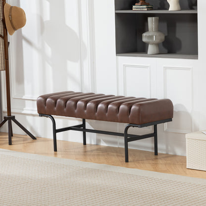 Banc de lit cylindrique en similicuir