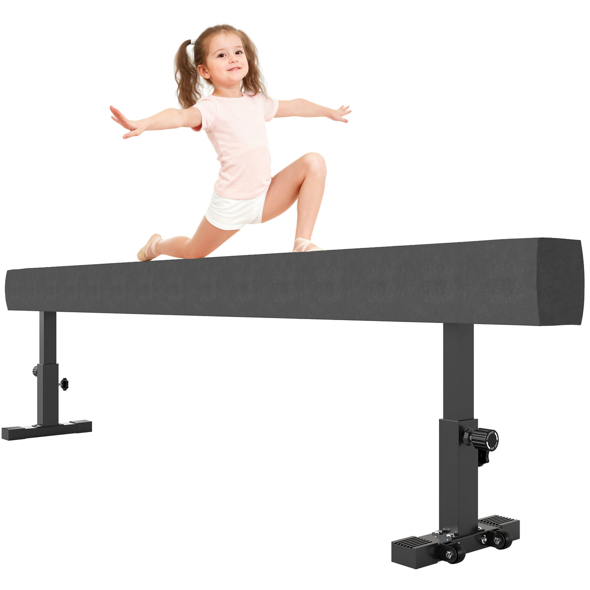 Poutre de gymnastique réglable 226 cm avec roulettes