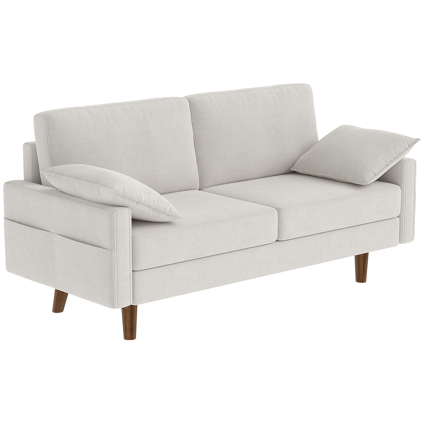 Canapé 3 places velours avec ressorts et coussins