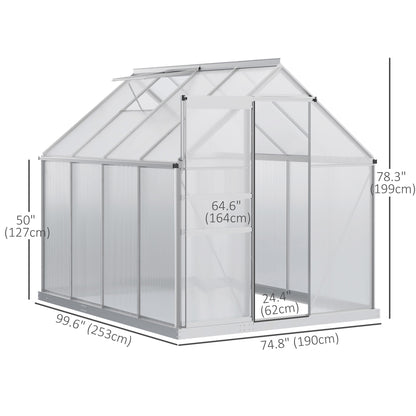 Serre de jardin polycarbonate 183 x 366 x 198 cm