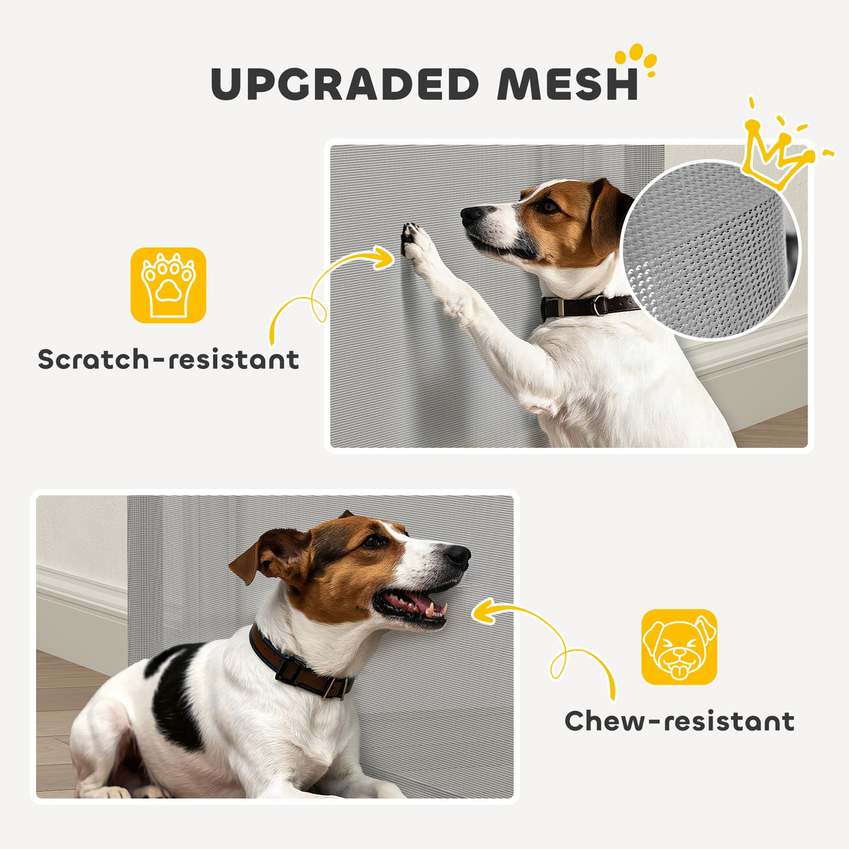 Barrière pour chien rétractable en maille