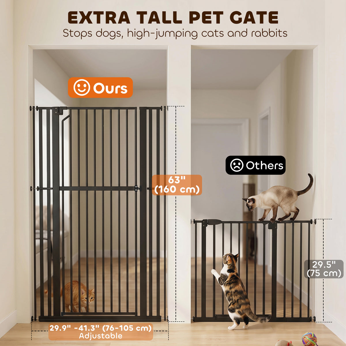 Barrière pour animaux 140 cm extra haute ajustable
