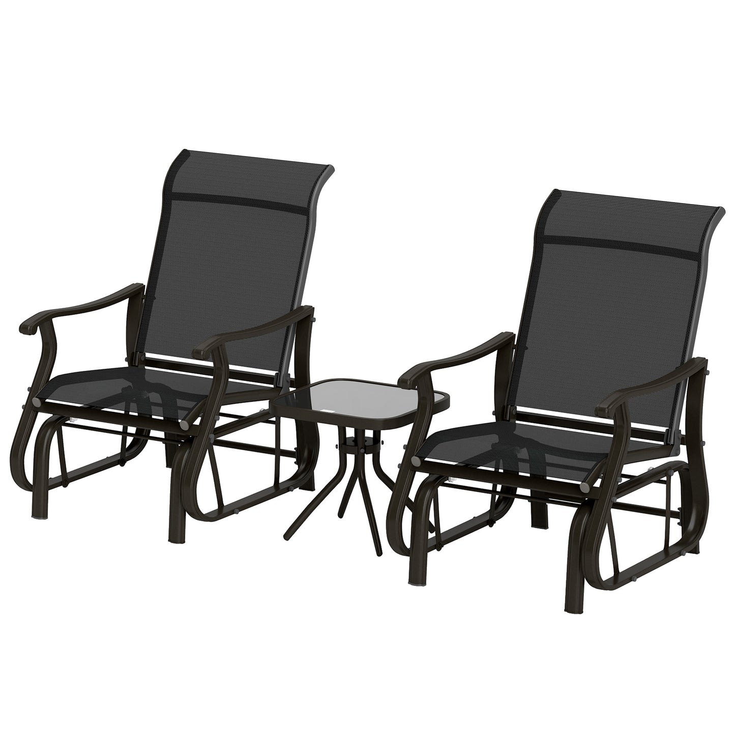 Ensemble planeurs de patio et table 3 pièces