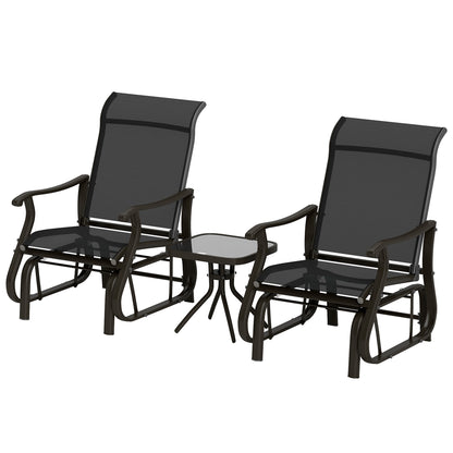 Ensemble planeurs de patio et table 3 pièces