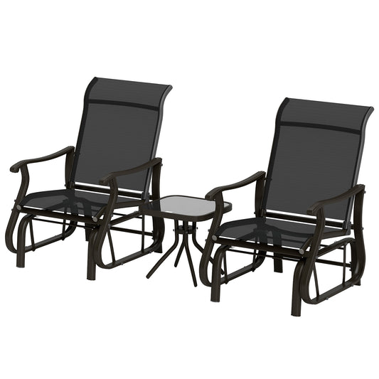 Ensemble planeurs de patio et table 3 pièces