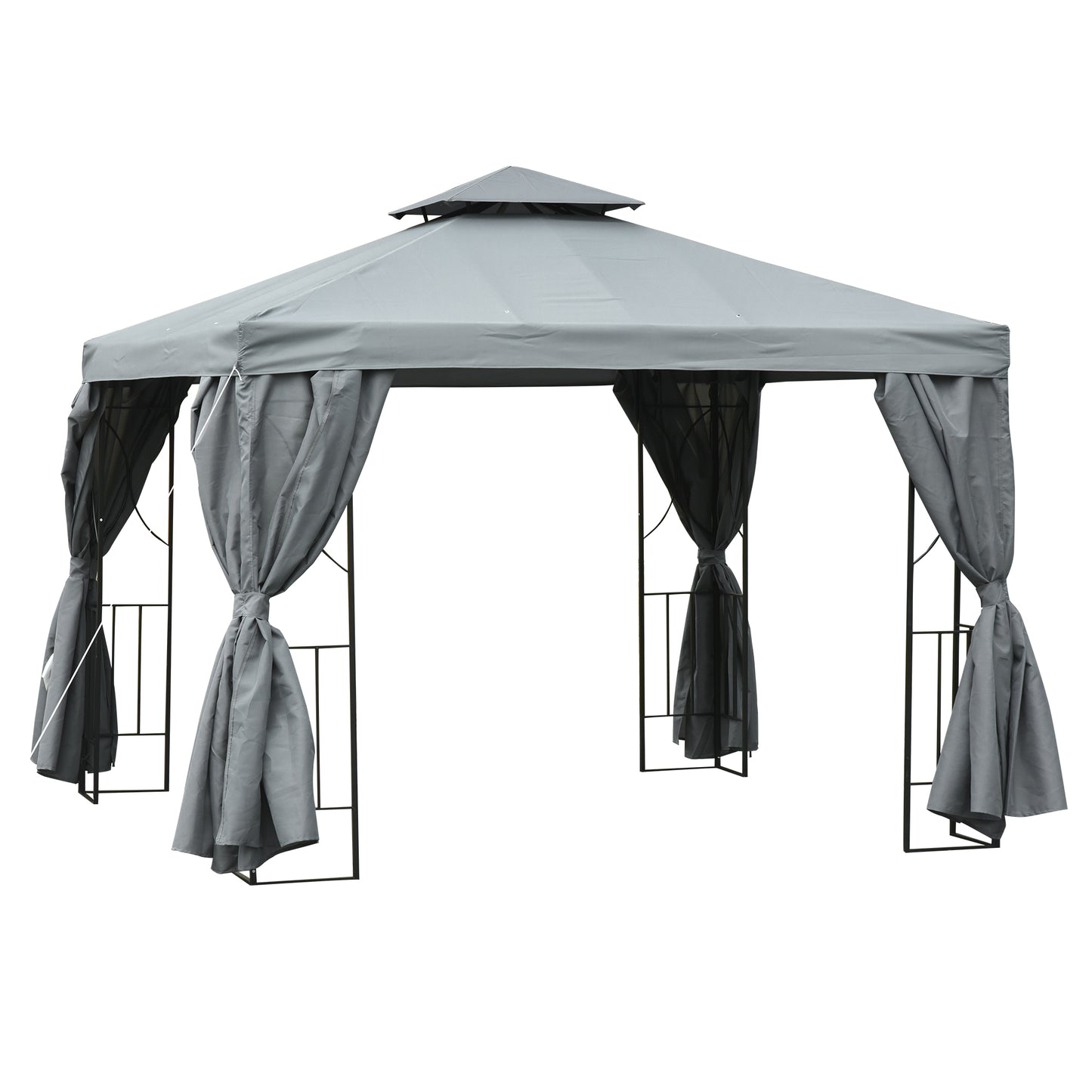 Gazebo de patio toit double 3 x 3 m