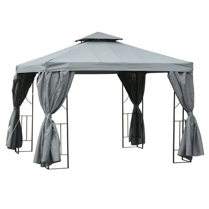 Gazebo de patio toit double 3 x 3 m