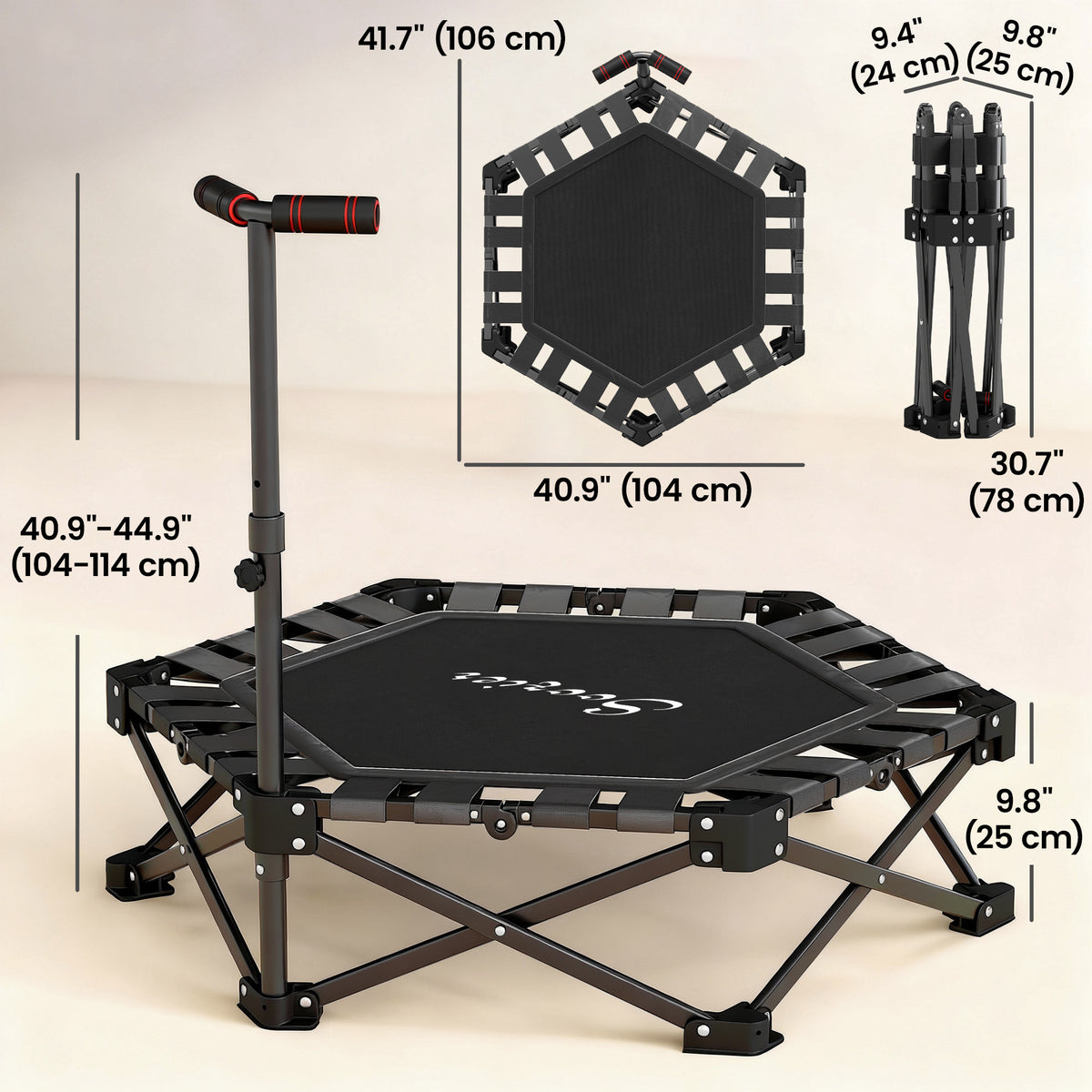 Mini trampoline pliante d'entraînement avec poignée