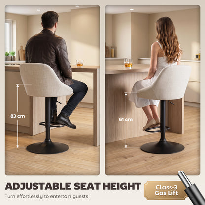 Ensemble de 3 Tabourets de Bar Pivotants Ajustables