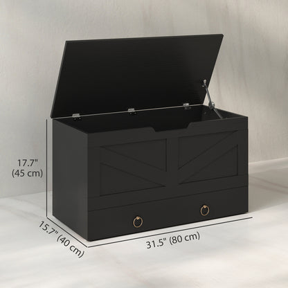 Coffre de rangement 80 cm avec charnières de sécurité