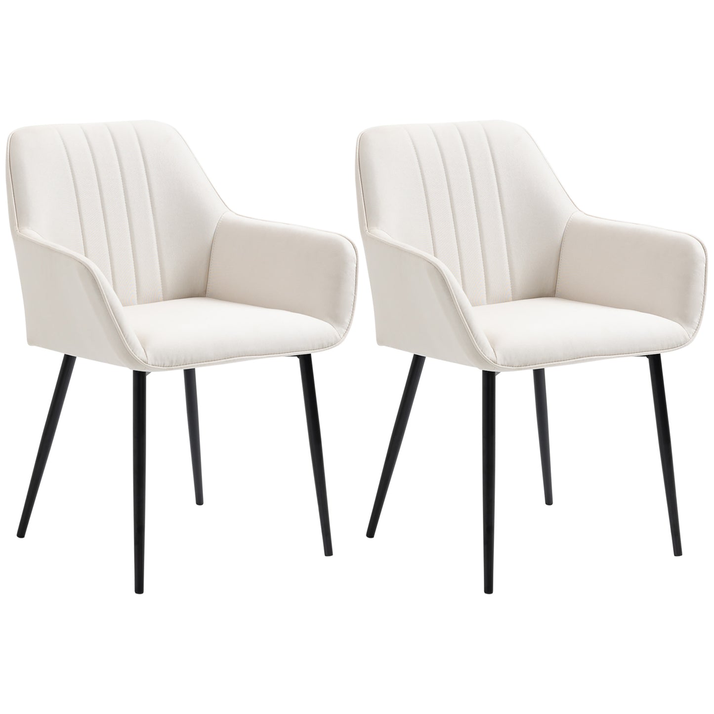 Chaises de salle à manger rembourrées en lin lot de 2