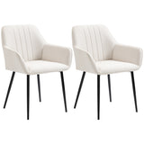 Chaises de salle à manger rembourrées en lin lot de 2